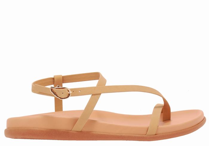 Ancient Greek Sandals Aimilia Women Back-Strap Sandals Beige | HAO10023HI