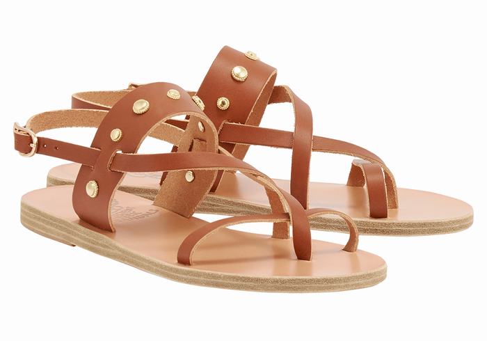 Ancient Greek Sandals Alethea Bee Women Back-Strap Sandals Dark Brown | WWV444AJ