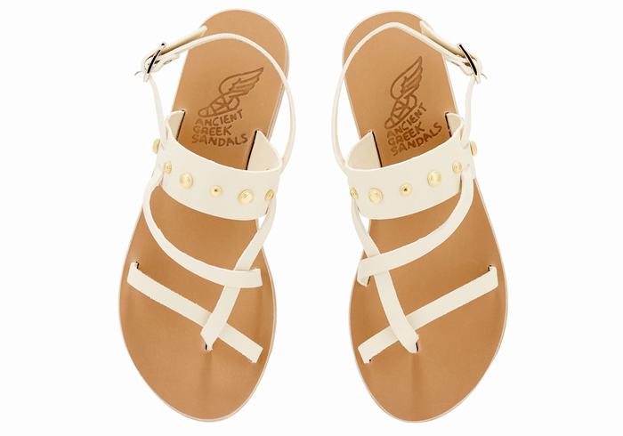 Ancient Greek Sandals Alethea Bee Women Back-Strap Sandals White | AZC4519NX