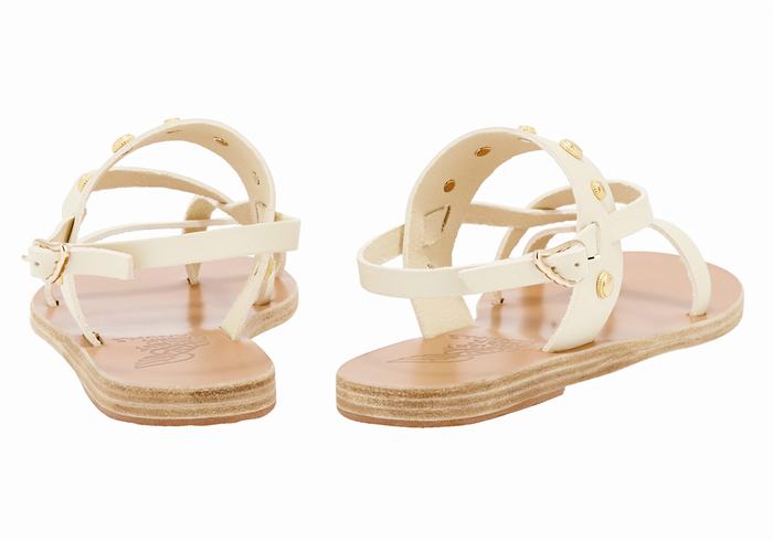 Ancient Greek Sandals Alethea Bee Women Back-Strap Sandals White | AZC4519NX