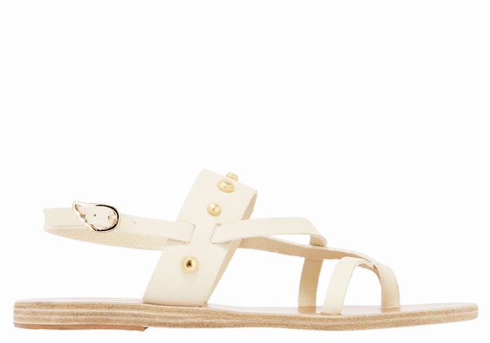 Ancient Greek Sandals Alethea Bee Women Back-Strap Sandals White | AZC4519NX