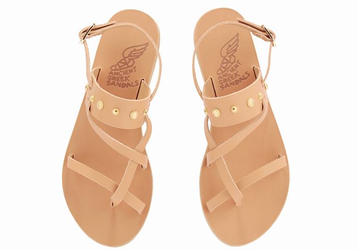 Ancient Greek Sandals Alethea Bee Women Back-Strap Sandals Beige | PYQ1660WJ