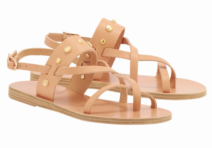 Ancient Greek Sandals Alethea Bee Women Back-Strap Sandals Beige | PYQ1660WJ