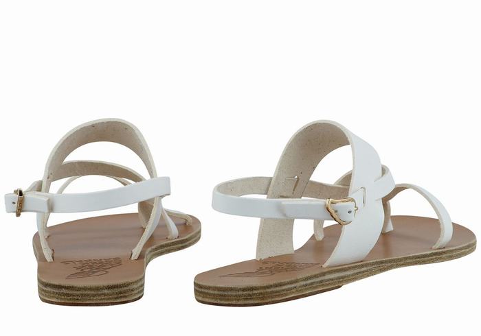 Ancient Greek Sandals Alethea Leather Women Back-Strap Sandals White | NTG5724PK