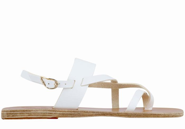 Ancient Greek Sandals Alethea Leather Women Back-Strap Sandals White | NTG5724PK