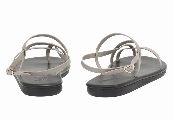 Ancient Greek Sandals Alethea Women Back-Strap Sandals Grey Brown | VRV3933AI