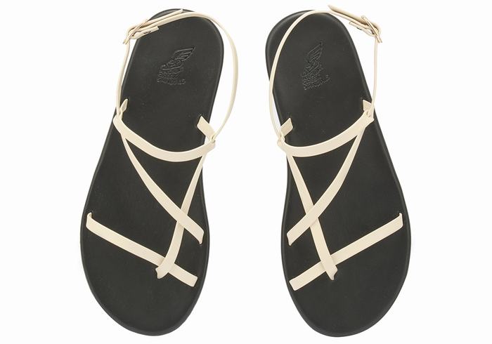 Ancient Greek Sandals Alethea Women Back-Strap Sandals White | EXD6915SN