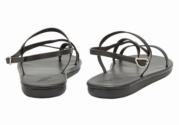 Ancient Greek Sandals Alethea Women Back-Strap Sandals Black | TBV7078BD