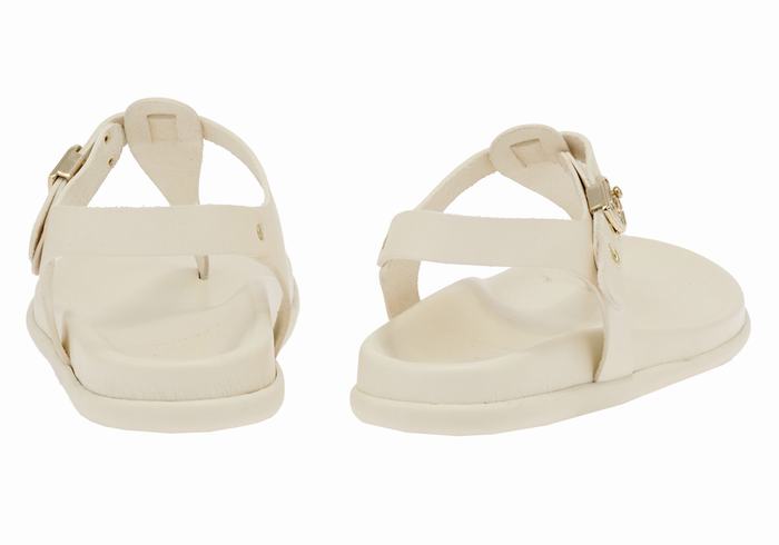 Ancient Greek Sandals Alki Flip Flop Women Back-Strap Sandals White | RWJ1314FO