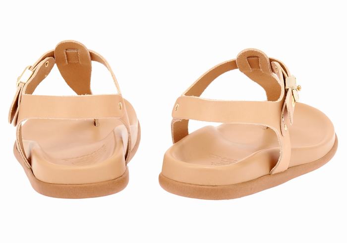 Ancient Greek Sandals Alki Flip Flop Women Back-Strap Sandals Beige | ZHD5911IT