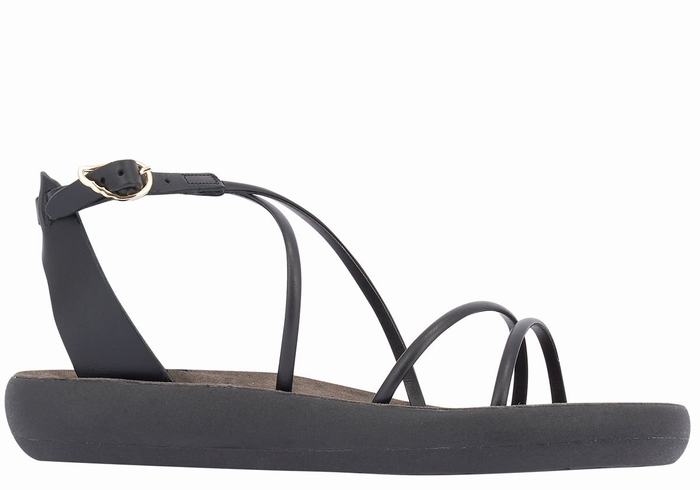 Ancient Greek Sandals Anastasia Comfort Women Ankle Strap Sandals Black | MVM5163IH