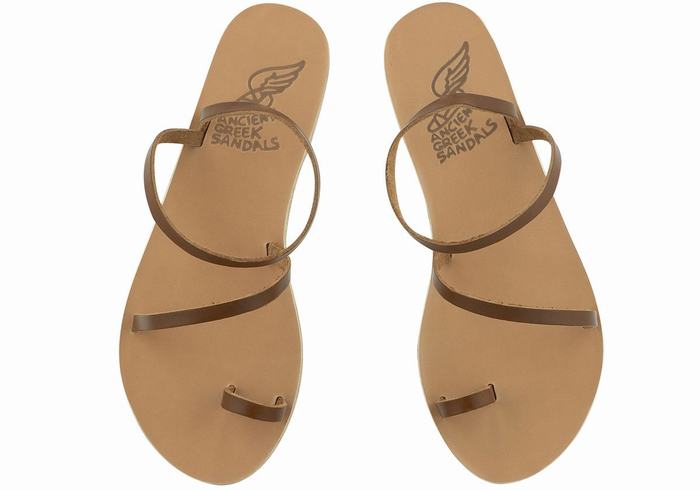 Ancient Greek Sandals Apli Eleftheria Leather Women Fisherman Sandals Dark Brown | BBK3439XR