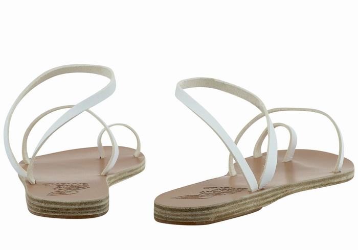 Ancient Greek Sandals Apli Eleftheria Leather Women Toe-Post Sandals White | YEX5382QB