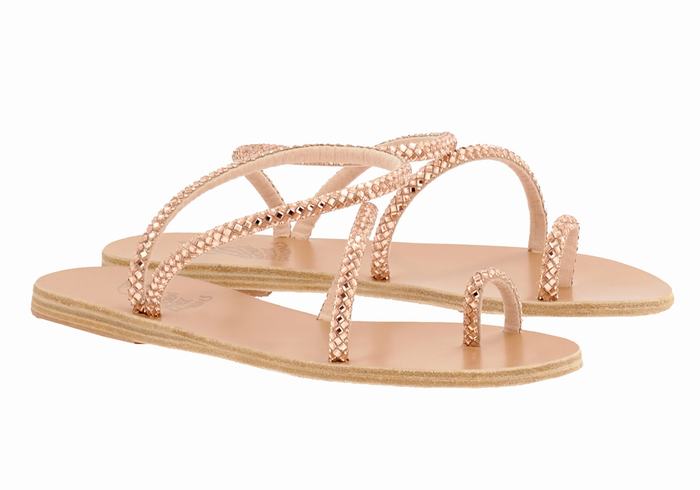 Ancient Greek Sandals Apli Eleftheria Women Toe-Post Sandals Rose Gold | FBE6998KK