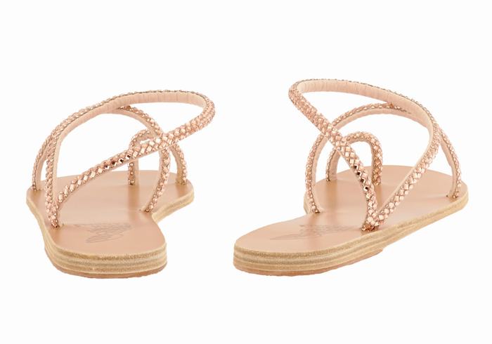 Ancient Greek Sandals Apli Eleftheria Women Toe-Post Sandals Rose Gold | FBE6998KK