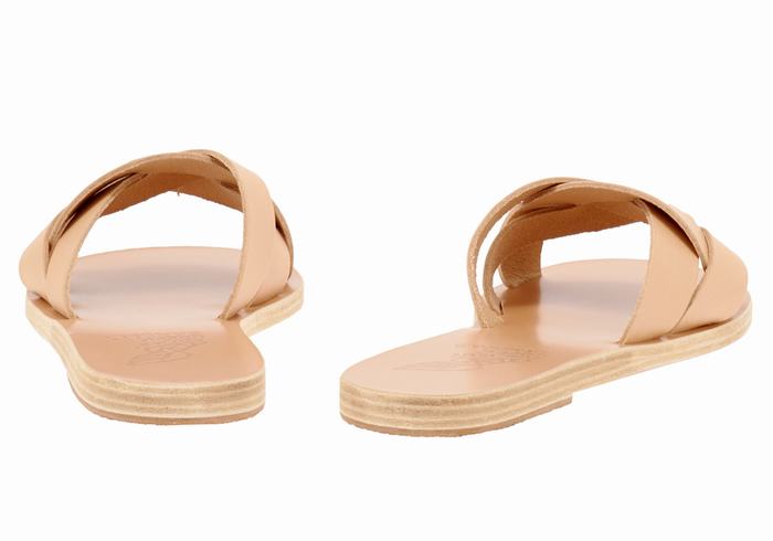 Ancient Greek Sandals Arachne Women Slide Sandals Beige | YBZ3770BN