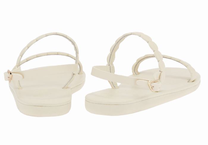 Ancient Greek Sandals Aroula Women Back-Strap Sandals White | NRI8622OL