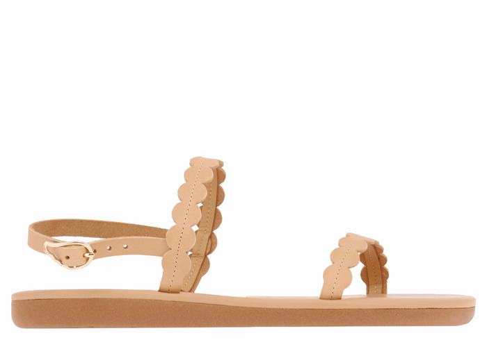 Ancient Greek Sandals Aroula Women Back-Strap Sandals Beige | QHN10055XO