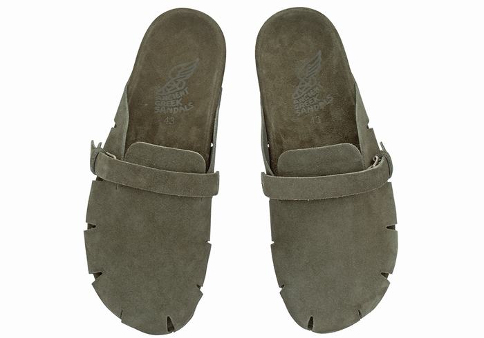 Ancient Greek Sandals Atlas Men Slippers Dark Green | ZUX9468FV