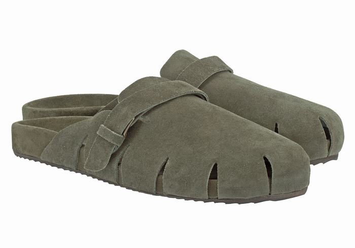 Ancient Greek Sandals Atlas Men Slippers Dark Green | ZUX9468FV