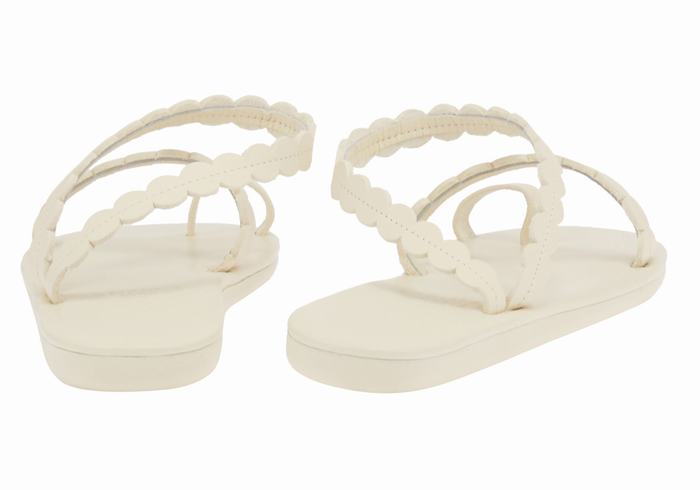 Ancient Greek Sandals Aura Women Toe-Post Sandals White | JYH638GX