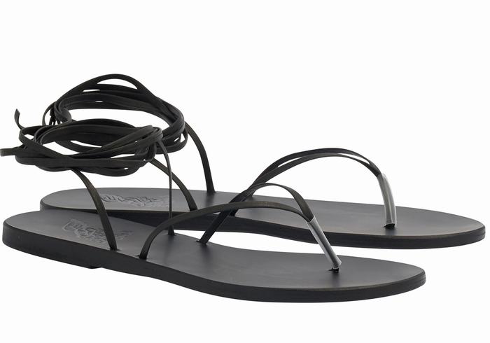 Ancient Greek Sandals Celia Women Gladiator Sandals Black | LET2124LY