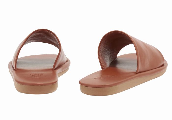 Ancient Greek Sandals Cerastes Women Slide Sandals Dark Brown | ZKG4521UQ