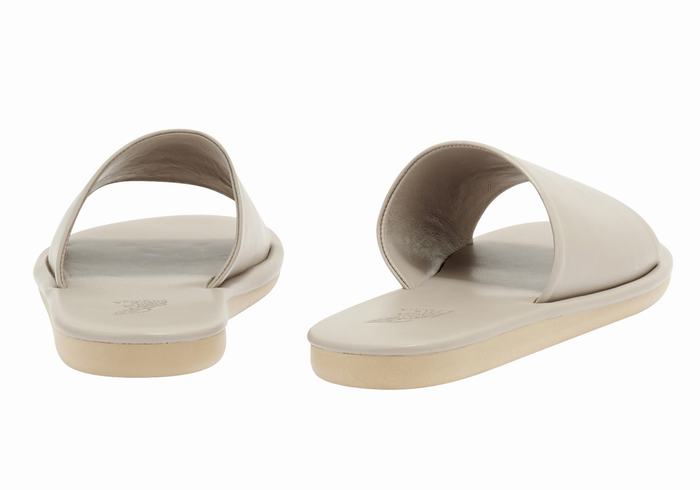 Ancient Greek Sandals Cerastes Women Slide Sandals Grey Brown | PDC1296LZ