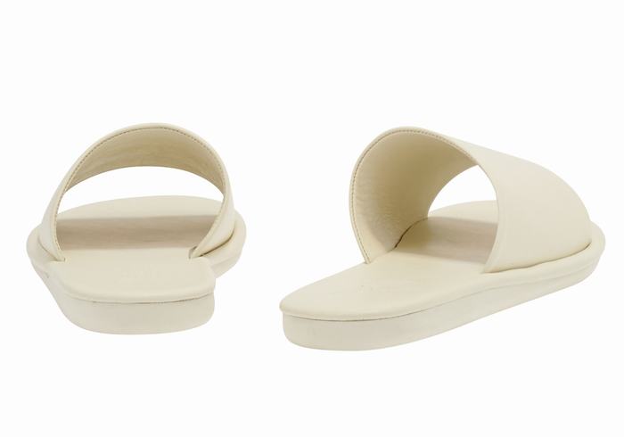 Ancient Greek Sandals Cerastes Women Slide Sandals White | SVF7976OY