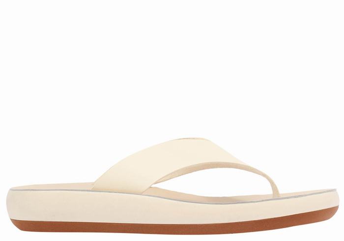 Ancient Greek Sandals Charys Comfort Women Flip Flops White | UCW792VX