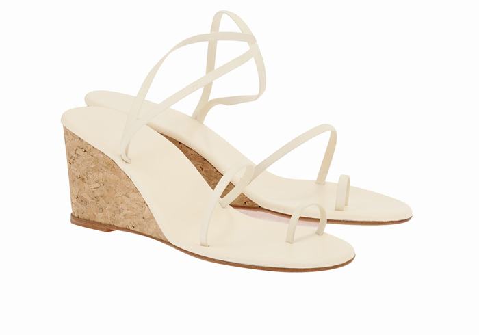 Ancient Greek Sandals Chora Mid Women Wedge Sandals White | CEV5597AV