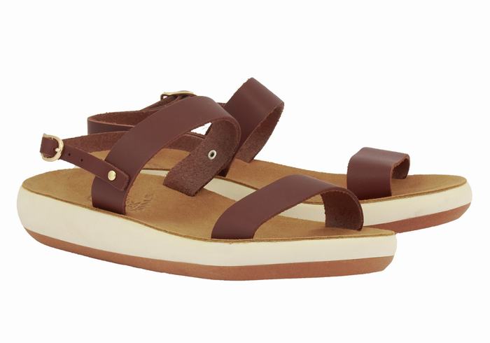 Ancient Greek Sandals Clio Comfort Women Casual Sandals Coffee | XVR8293IL