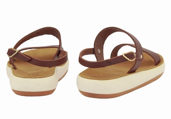 Ancient Greek Sandals Clio Comfort Women Casual Sandals Coffee | XVR8293IL