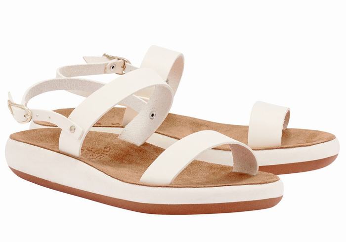 Ancient Greek Sandals Clio Comfort Women Casual Sandals White | WBV91100MO