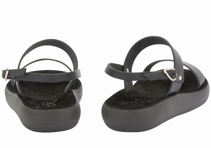 Ancient Greek Sandals Clio Comfort Women Casual Sandals Black | QHZ9233PX