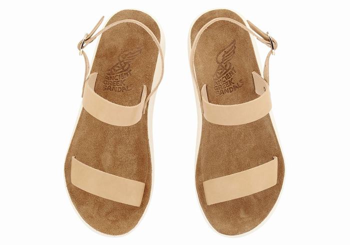 Ancient Greek Sandals Clio Comfort Women Casual Sandals Beige | WLI643ZI