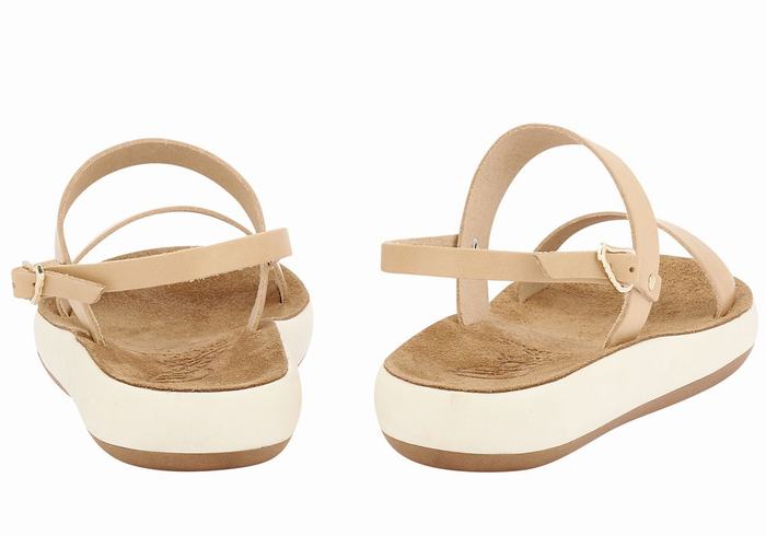 Ancient Greek Sandals Clio Comfort Women Casual Sandals Beige | WLI643ZI