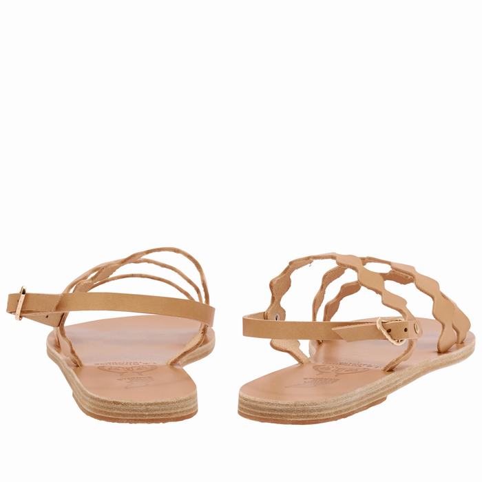 Ancient Greek Sandals Clio Onda Women Back-Strap Sandals Beige | EMO583UI