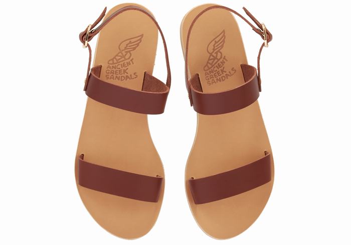 Ancient Greek Sandals Clio Women Back-Strap Sandals Coffee | VLH4866XK