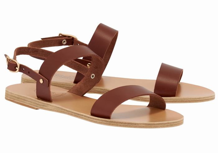 Ancient Greek Sandals Clio Women Back-Strap Sandals Coffee | VLH4866XK