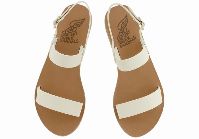 Ancient Greek Sandals Clio Women Back-Strap Sandals White | XMZ731WY