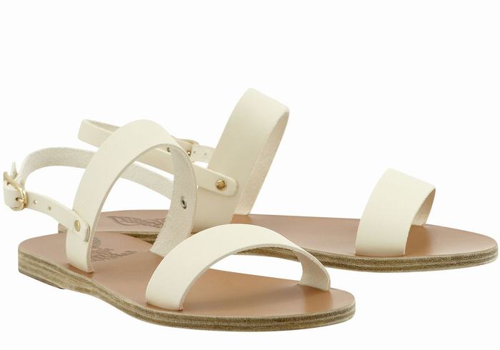 Ancient Greek Sandals Clio Women Back-Strap Sandals White | XMZ731WY