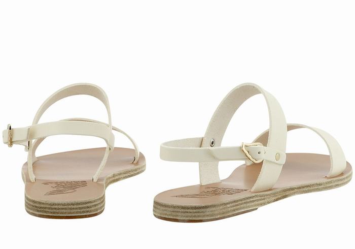 Ancient Greek Sandals Clio Women Back-Strap Sandals White | XMZ731WY