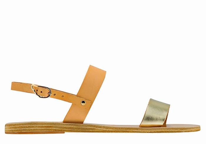 Ancient Greek Sandals Clio Women Back-Strap Sandals Beige Gold White | JBX6012TU