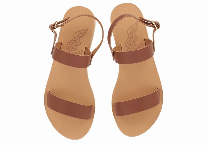 Ancient Greek Sandals Clio Women Back-Strap Sandals Dark Brown | HVV5717JB