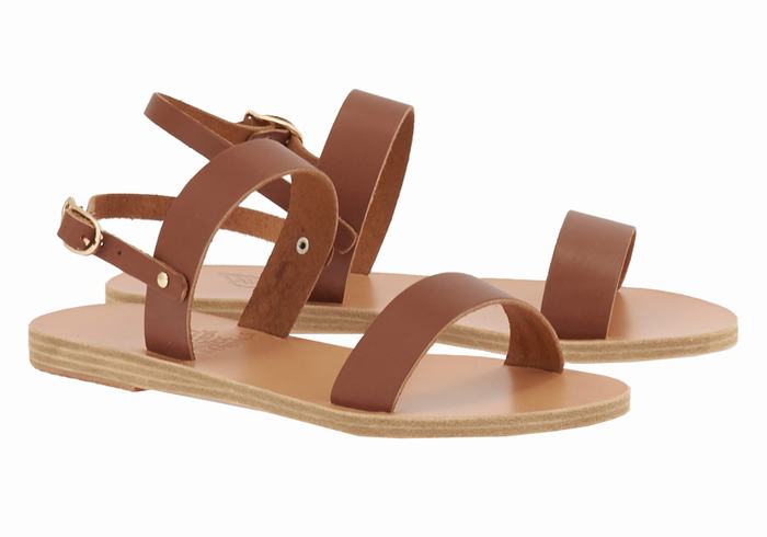 Ancient Greek Sandals Clio Women Back-Strap Sandals Dark Brown | HVV5717JB