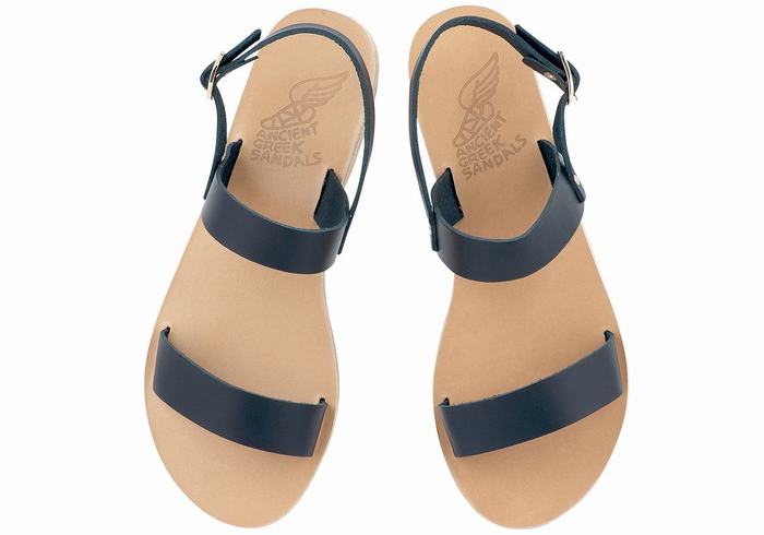 Ancient Greek Sandals Clio Women Back-Strap Sandals Dark Blue | NGM8934NA