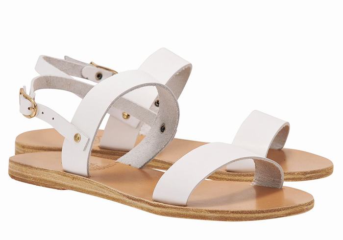 Ancient Greek Sandals Clio Women Back-Strap Sandals White | TJL973PV