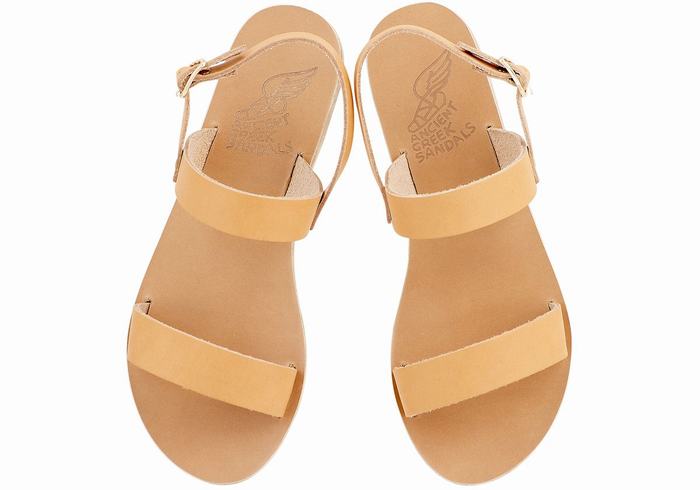 Ancient Greek Sandals Clio Women Back-Strap Sandals Beige | LKJ5125YP