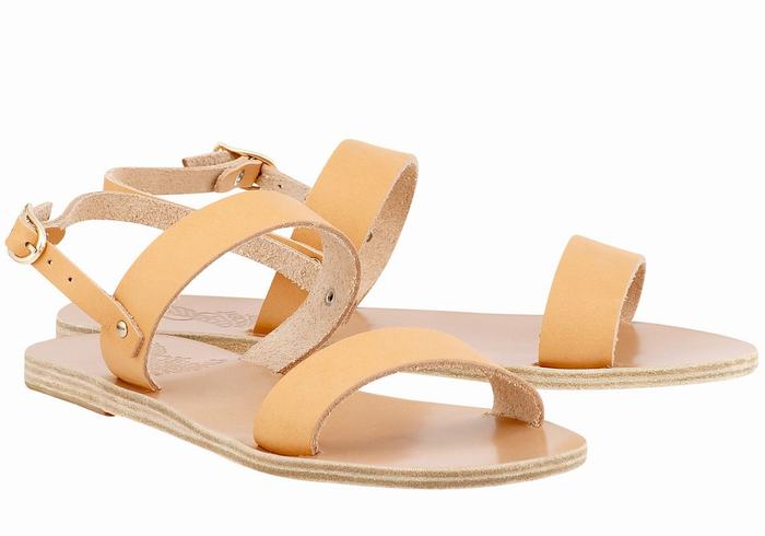 Ancient Greek Sandals Clio Women Back-Strap Sandals Beige | LKJ5125YP